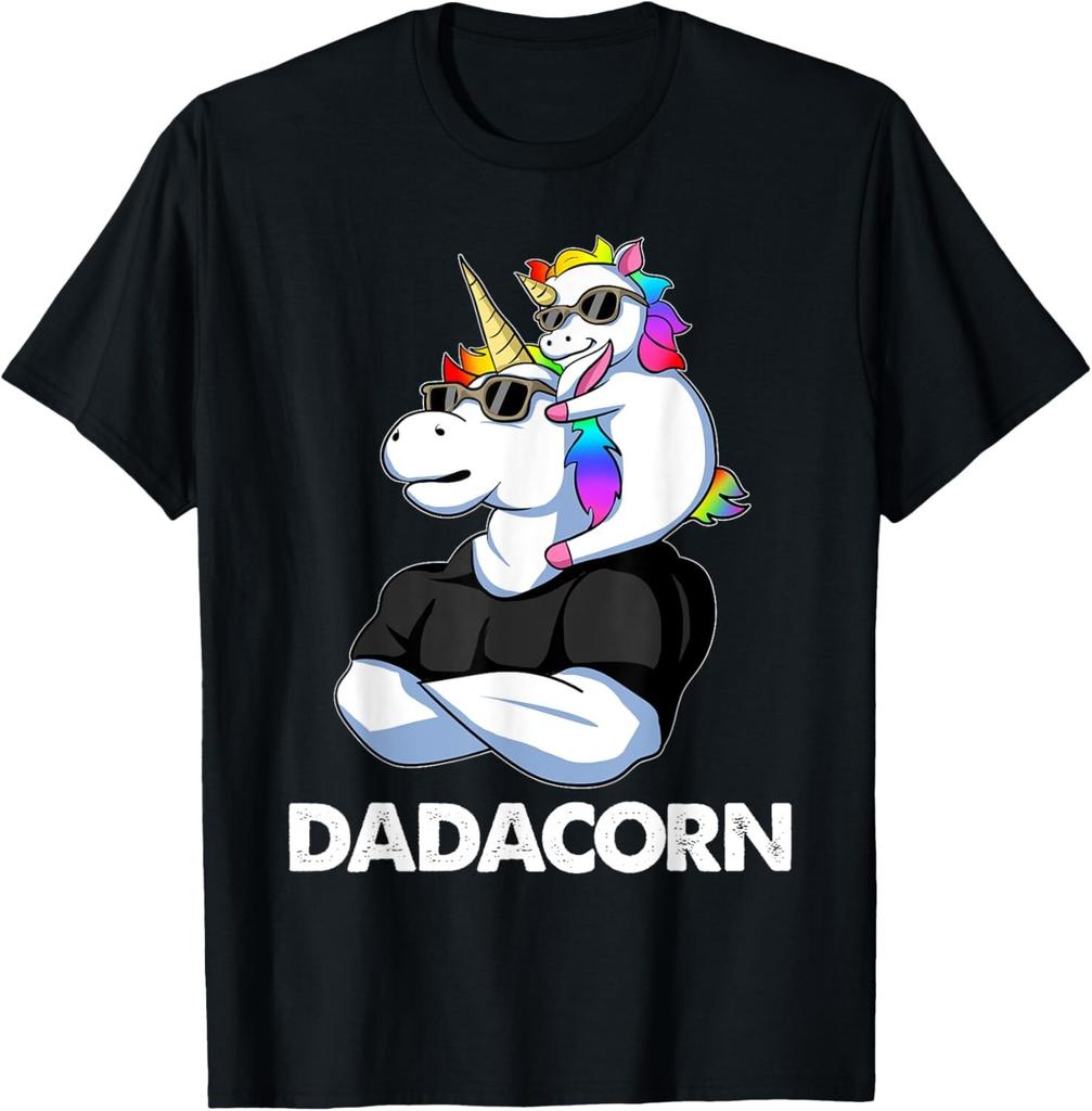 Dadacorn - Unicorn Dad and Baby Christmas Papa Father's Day Gift Unisex T-Shirt Mens Womens Tees Top