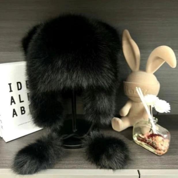 Зимняя холодная и теплая имитация лисьего меха защитная шапка для ушей маленькая шапка енота-повелителя модная интернет-знаменитость шапка