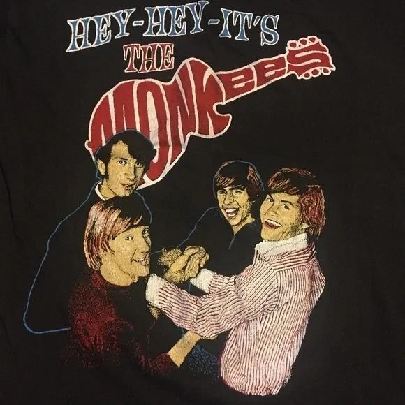 Винтажная футболка 1986 года The Monkees Музыкальная группа Черный хлопок Размеры от S до 5XL Футболка TU472 Унисекс