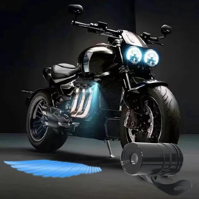 2Pcs Motorcycle LED Underbody Light Projector Ghost Angel Wings Laser Light Waterproof Ambient Accessories