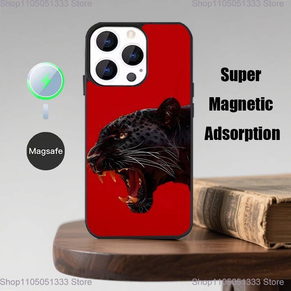 Чехол с животным Тигр Лев Чехол для телефона Для iPhone 17,16,15,14,13,12,11,Pro,Max,Plus,Mini,Magsafe,Магнитный чехол для беспроводной зарядки