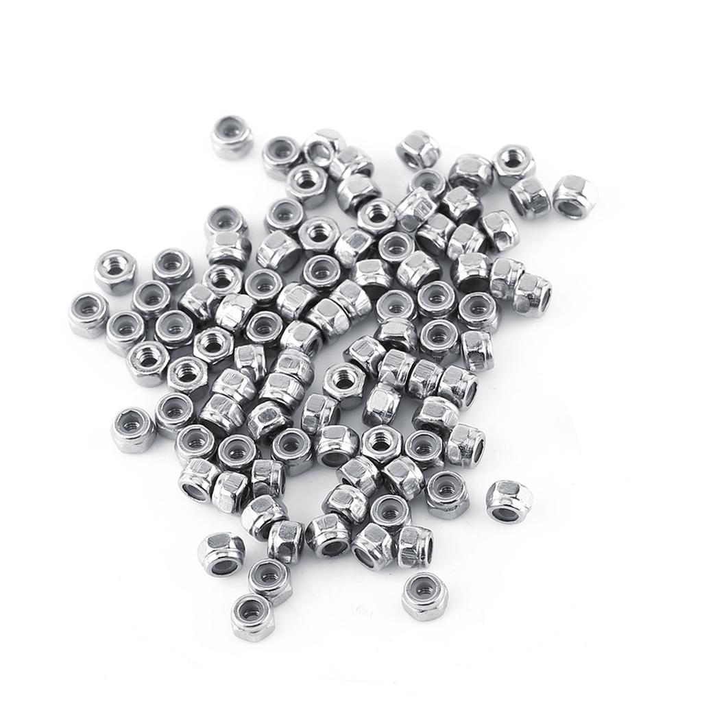 Набор шестигранных стопорных гаек с нейлоновой вставкой из нержавеющей стали SS304 (М2, 100 шт.)