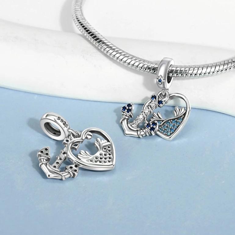 Copper Crabs Ocean Series Blue Turtle Starfish Shell Fit Original Bracelet Charms For Women Diy Fine Jewelry Gifts