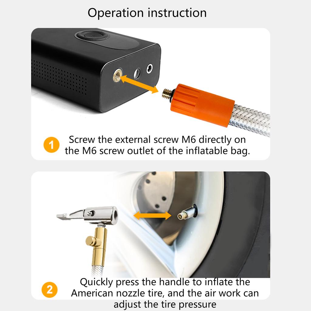 M6 Threaded Tire Inflator Hose Extension Tube Bike Car Tyre Locking Air Chuck Adapter For Inflatable Air Pump Motorcycle