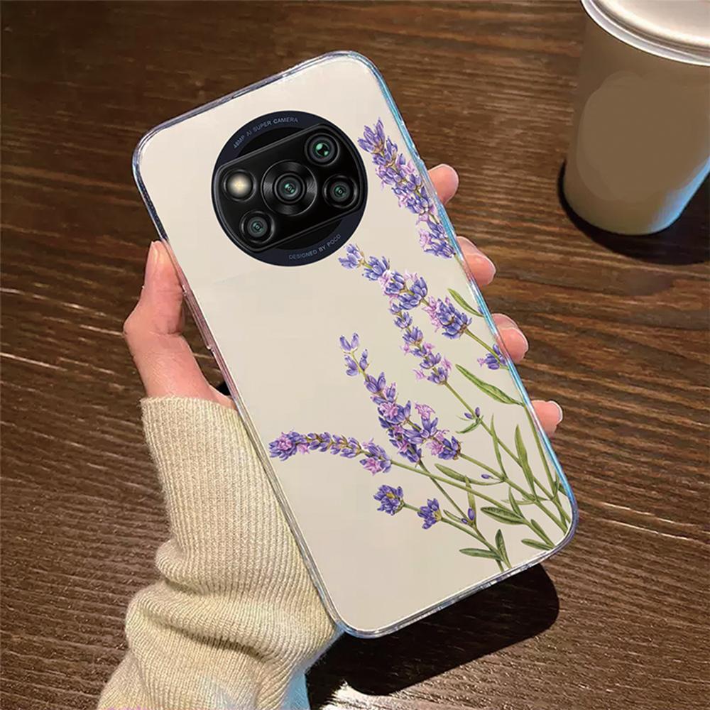 Rose Flower Daisy Oil Painting Phone Case For Xiaomi Poco X3 NFC X3Pro Cover Protection Clear Couple Transparent PocoX3 6.67"