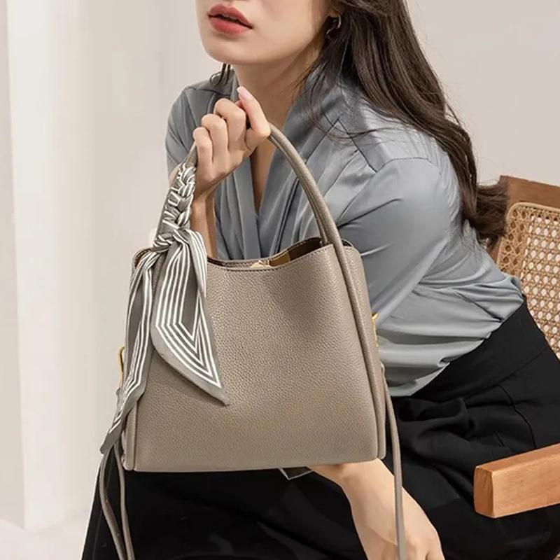 Сумки-ведра из ПУ кожи через плечо, кроссбоди, черные, с ощущением роскоши, большой вместимости, для поездок на работу, модная универсальная сумочка для женщин KTY