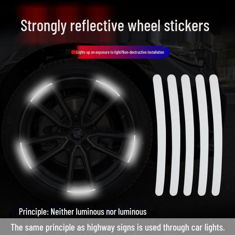 High-Reflective Wheel Hub Rim Stickers for Cars, Motorcycles, and Electric Vehicles
