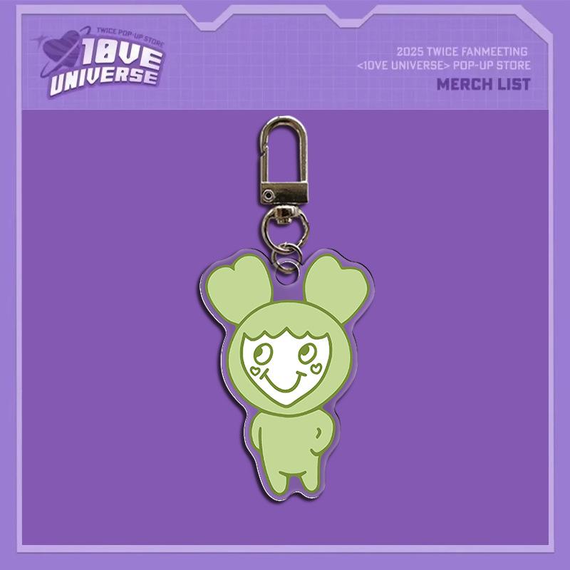 Twice LOVELYS 10VE Вселенная Фанмитинг Pop-Up Store Акриловый брелок Мультяшный брелок для сумки Брелок K-pop Мерч Подарок для ONCE