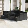 VidaXL 9-piece Garden Sofa Set with Black Cushions In Poly Rattan 3349159