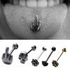 Punk 316L Surgical Steel Middle Finger Gesture/Skull Tongue Barbell Stud Piercing Rings Body Jewelry
