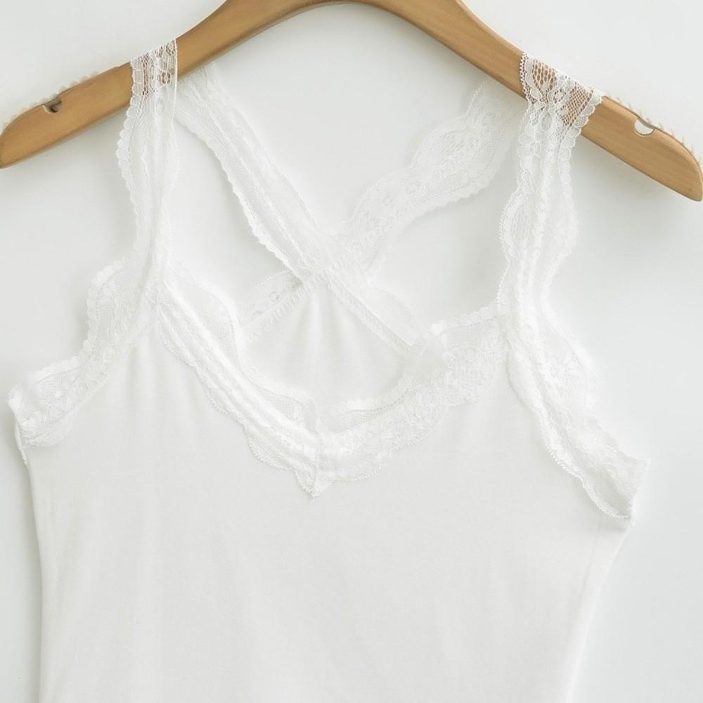 Hollow Lace Corset U-neck Lace Suspender Vest Elegant Ruffled Lace Camisole Ladies