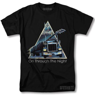 Def Leppard On Through The Night Футболка Рок-концерт Тур Графическая футболка Унисекс футболка