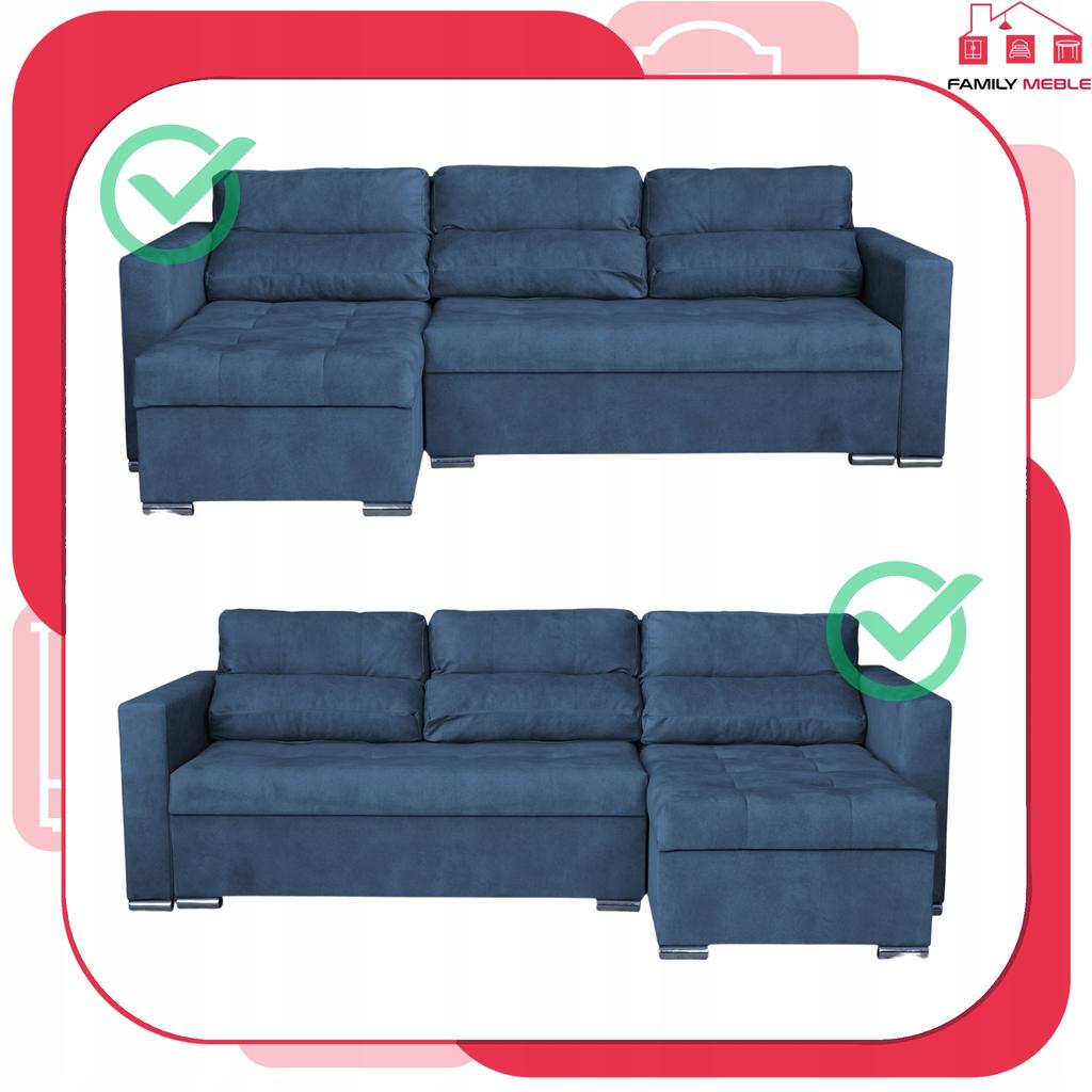 Varius Corner Sofa Bed with Sleeping Function Family Furniture Cornea Blue