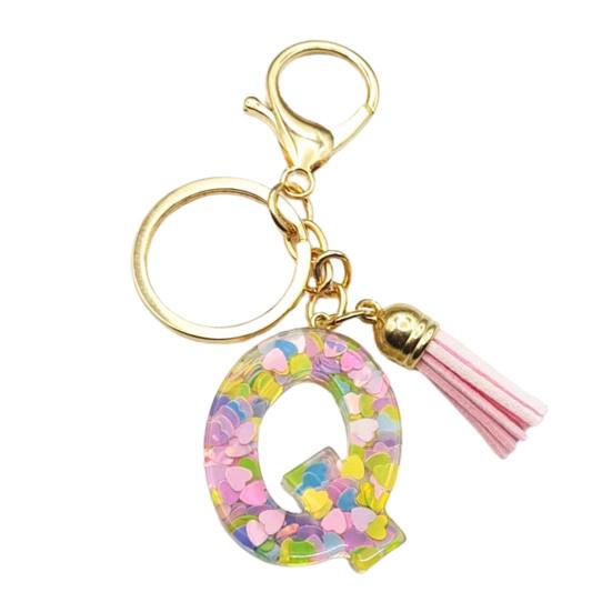 Красочный акриловый брелок с розовыми кистями, декор, буквенная чашка, кулон, брелок для ключей, украшение для бутылки с водой, подарок на день рождения