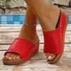 2025 Newsummershoes Sandals Women's Soft Sandals Women's Slippers Women's Wedge Open-toe Outdoor Roman Sandals Zapatos De Mujer