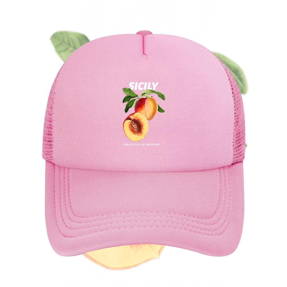 Peach fruit leaf black background Sicily Baseball Cap Anime Graphic Hats Adult Unisex Women Sports Outdoor