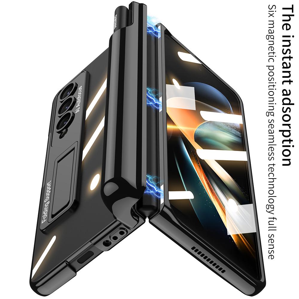 Магнитный чехол-держатель для ручек для Samsung Galaxy Z Fold 4 5g Fold 4, прозрачный чехол, противоударный чехол с пленкой из закаленного стекла