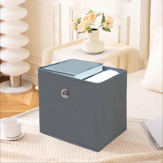 Складной ящик для хранения с ручкой, большая вместимость, складная конструкция, экономящий место, тканевый кубический органайзер для хранения