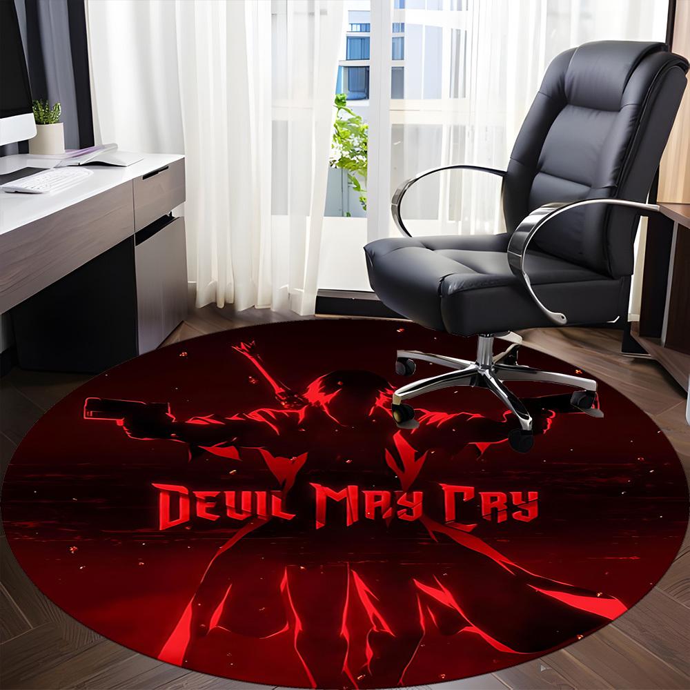 1 шт. Круглый коврик для офиса Devil May Cry, Нескользящий, Мягкий и прочный офисный коврик для декора интерьера, Идеально подходит для офиса yy250915075