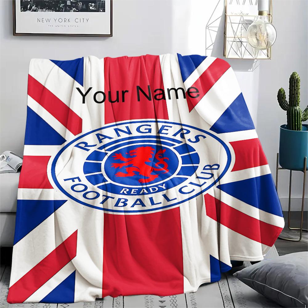 1PC Rangers F Custom Name Patterned Flannel Blanket Suitable For All Seasons For Home Decor Warmth And Comfort Gifts Holiday Present