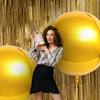 1 Piece Extra-Large Round Balloon, 70-Inch 4D Round Aluminum Foil Balloon, Giant Golden Balloon Suitable for Birthday Parties, Pajama Partie