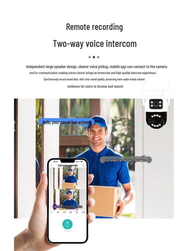 Outdoor HD Panoramic Binocular Camera with Full Color Night Vision and Mobile Remote Control