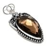 Подвеска из стерлингового серебра 925 пробы с натуральным дымчатым топазом ручной работы 2,56 дюйма L9F83