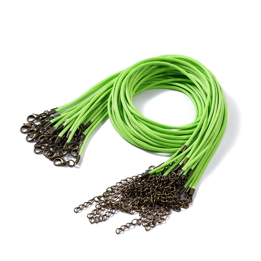 10Pcs 1.5/2mm Leather Adjustable Braided Rope Bronze Lobster Clasp Tail Chain Connector for DIY Necklace Pendant Jewelry Making