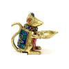 Gemstone Work Brass Ganesha Mouse Holding Oil Lamp Diya, Standard, Pack of 1 Latest