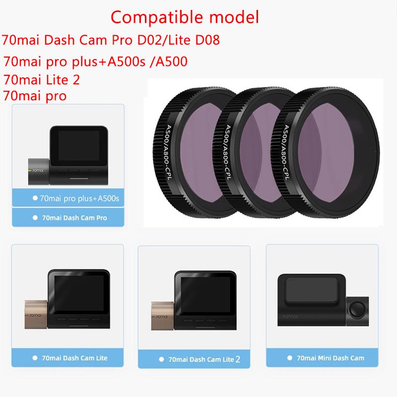 for 70mai Dash Cam A510 CPL Filter for 70mai Rear Cam RC11 CPL Filter
