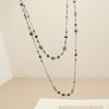 Double Layered Flower Glass Bead Geometric Layered Necklace Retro Sweater Chain Accessories For Women