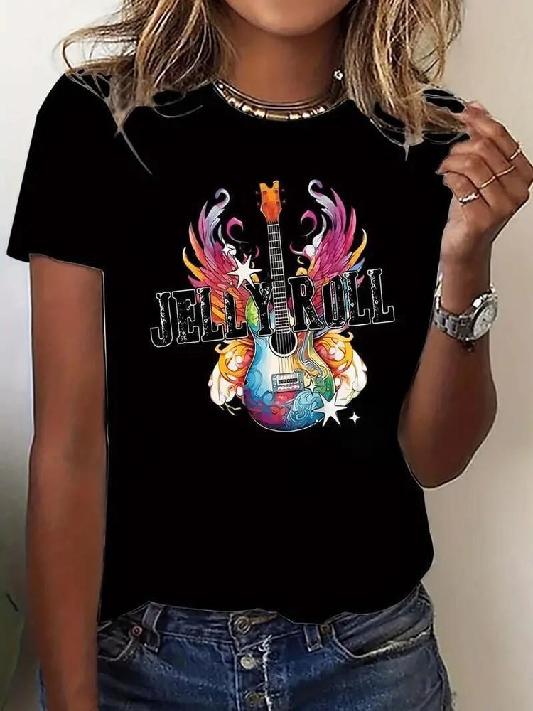 РАСПРОДАЖА Женская футболка Jelly Roll Music Guitar Новая с биркой Унисекс футболка