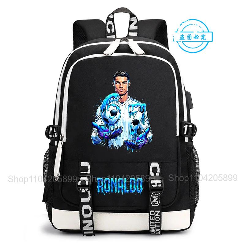 Рюкзак Cr7 Роналду 67 Принт Повседневная Мочила Для Студента Подростка Школьная Сумка Ежедневные Поездки Рюкзак Подарок Мальчику