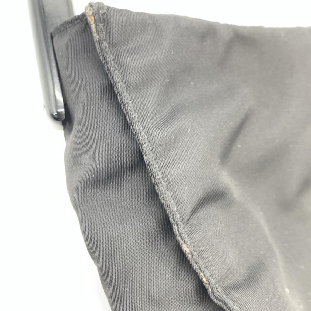 PRADA Handbag Tote Shoulder Bag Tessuto Nylon Single Semi Shoulder Plastic Handle Arm Black