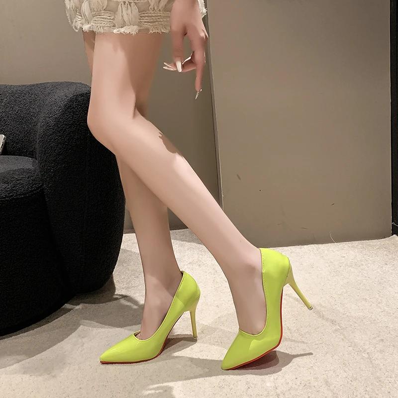 Женская обувь 2024 года, модные женские туфли на высоком каблуке, сексуальные туфли с острым носком, туфли-лодочки для вечеринок, женская горячая распродажа, туфли на каблуках больших размеров для женщин