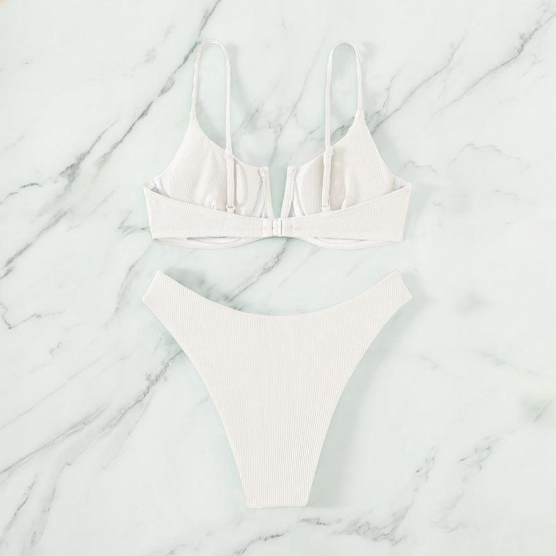 1011 new swimsuit women's fashion splicing steel tray bikini triangle beach split swimsuit bikini