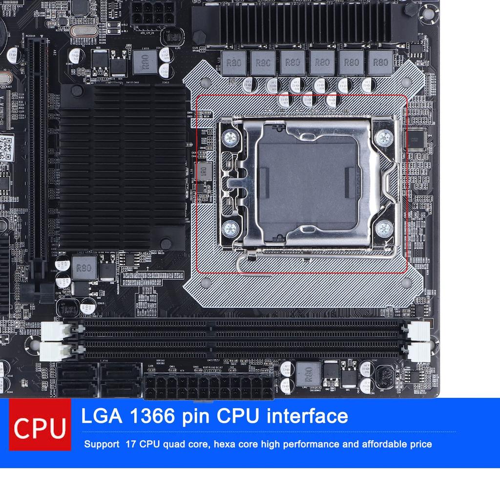 Материнская плата X58 для процессора LGA 1366, 2 x DDR3, поддержка DDR3 1866, 1 PCIE 4, 1 PCIE, материнская плата для настольного компьютера, слот DIMM, МГц, X16, USB2.0, SATA2.0,