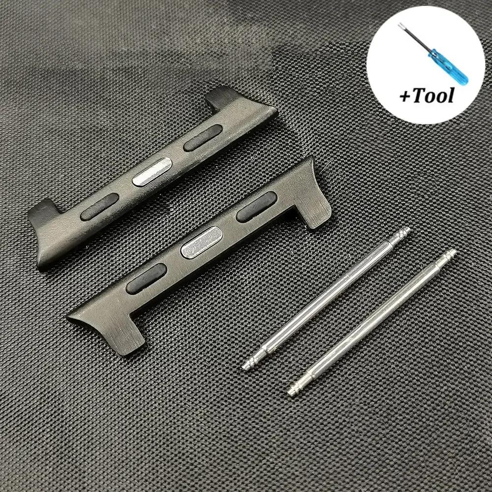 Luxury Titanium Adapter Connector For Apple Watch Ultra 49mm 8 7 6 5 4 Band 42mm 44mm for iwatch series 8 45mm Strap accessories