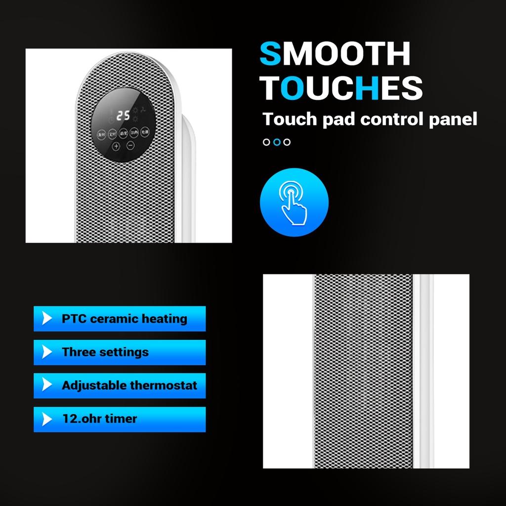 8 Вт/1300 Вт/2000 Вт Портативный электрический обогреватель Охладитель Полотенцесушитель Вентилятор Керамический нагреватель PTC Таймер Пульт ДУ 7,9*8,3*25,6''