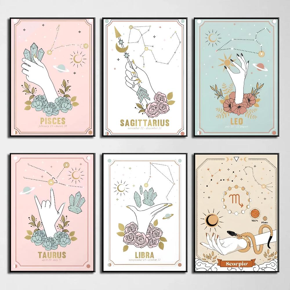 1 шт. Богемский постер с зодиаком HD-постеры для дома, комнаты, бара, кафе, декора, художественная настенная живопись, картина