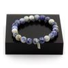 Stones and Minerals. Sodalite + Howlite Beads Bracelet 8 Mm. Made In France.