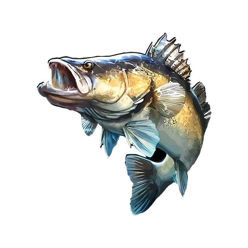 DS53#14x13.5cm Cartoons Fish Car Sticker Add Some Fun To Your Car Vinyl Decal Motorcycle Decorative Accessories