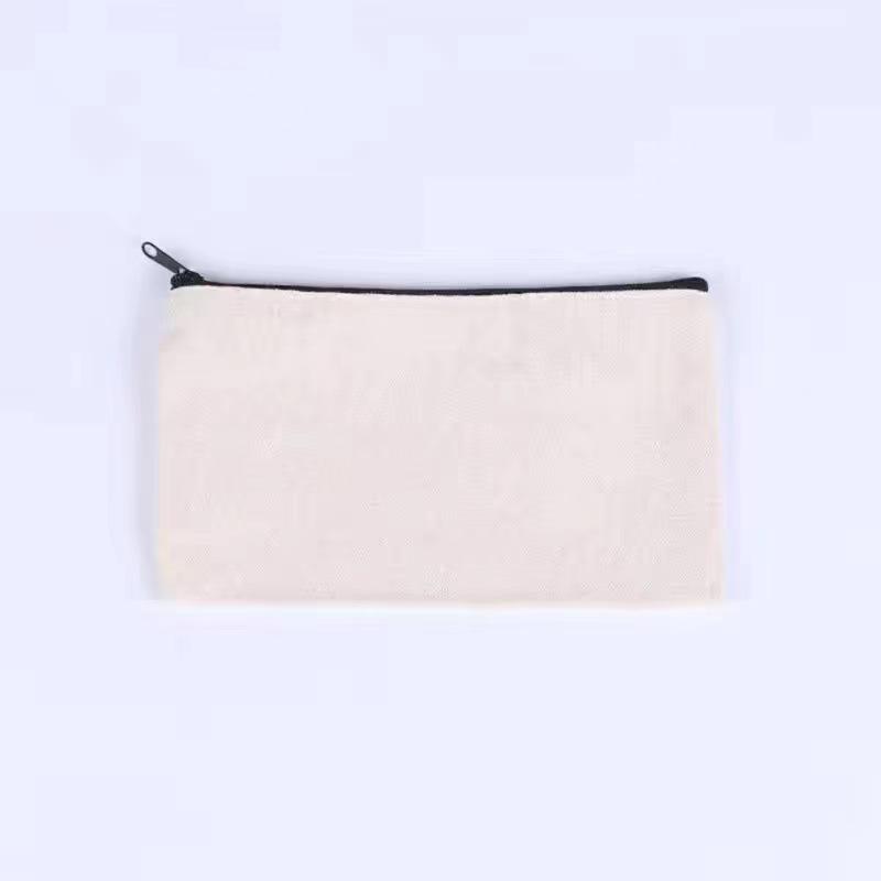 3/5/10 Pcs/Lot Student School Canvas Zipper Storage Bags DIY Blank Craft Cosmetic Ziplock Cotton Pouches for Pencil 21x12cm