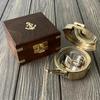 Antique Nautical Brass Brunton Compass, Pocket Compass With Box Nautical Gift