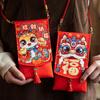 Ткань на китайский Новый год Красные конверты Благословения Сменные подарки Сумка через плечо Новый год