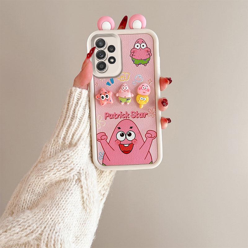 KEYSION Милый чехол с 3D-мультяшным изображением уха для Samsung A53 5G A23 с браслетом, мягкий силиконовый противоударный чехол для телефона Galaxy A13 4G