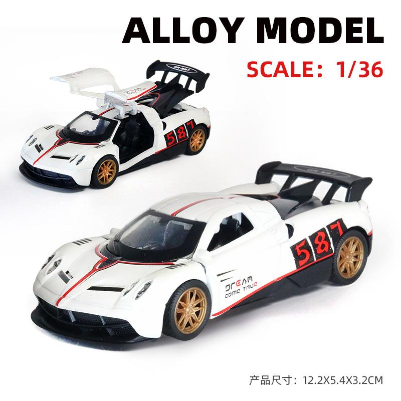 AAZN1 [Boxed] 1:36 Alloy Racing Model Boy Three Doors Pull Back Graffiti Car Gift Wholesale Cross-border