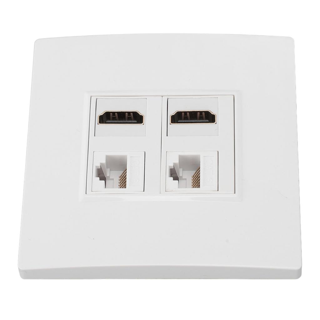 Настенная розетка интерфейса мультимедиа высокой четкости Cat6 Gigabit 4K HD кабель 4-портовая Ethernet настенная розетка для