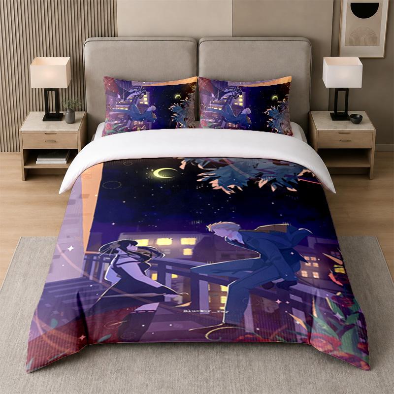 3Pcs Bed Set,Spy × Family 1 Duvet Cover and 2 Pillowcases, Printed Bedding Decor For Guest Room