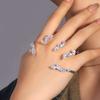 Women Palm Bracelet Alloy Twisted Sparkling Leaf Shape Rhinestone Adjustable Fit Fit